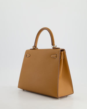 Hermès Kelly Sellier 25cm in Gold Epsom Leather with Palladium Hardware