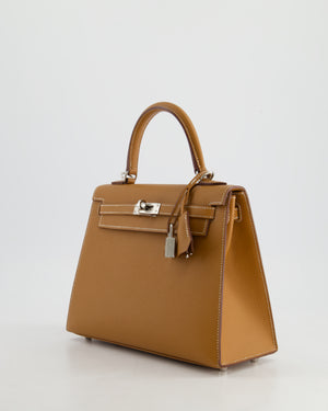 Hermès Kelly Sellier 25cm in Gold Epsom Leather with Palladium Hardware