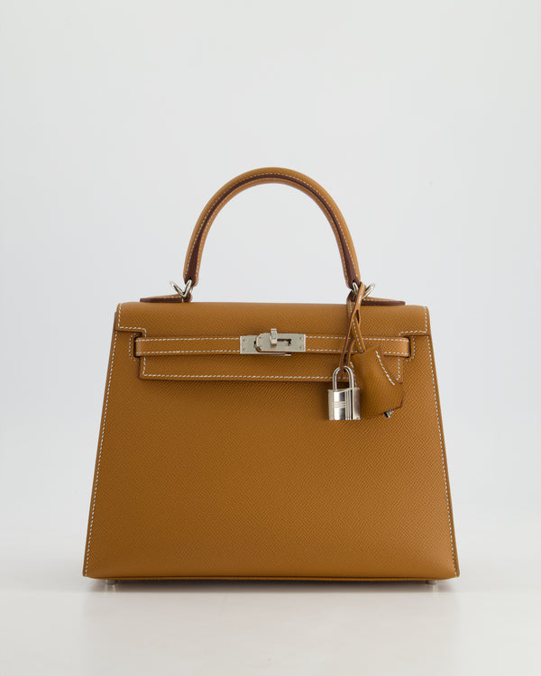 Hermès Kelly Sellier 25cm in Gold Epsom Leather with Palladium Hardware