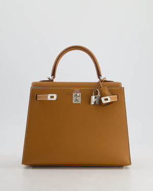 Hermès Kelly Sellier 25cm in Gold Epsom Leather with Palladium Hardware