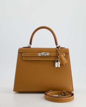 Hermès Kelly Sellier 25cm in Gold Epsom Leather with Palladium Hardware