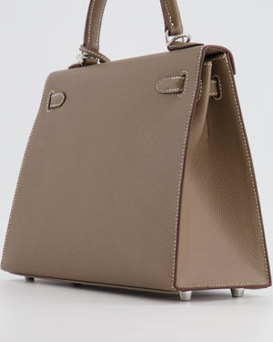 *HOLY GRAIL* Hermès Kelly Sellier 25cm Bag in Etoupe Epsom Leather with Palladium Hardware