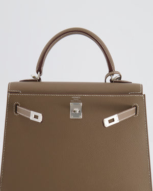 *HOLY GRAIL* Hermès Kelly Sellier 25cm Bag in Etoupe Epsom Leather with Palladium Hardware