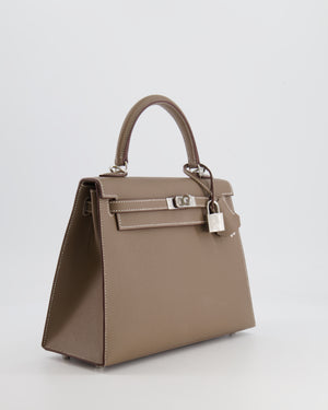 *HOLY GRAIL* Hermès Kelly Sellier 25cm Bag in Etoupe Epsom Leather with Palladium Hardware