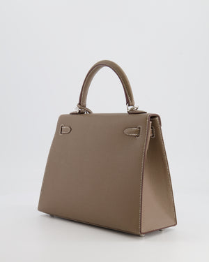 *HOLY GRAIL* Hermès Kelly Sellier 25cm Bag in Etoupe Epsom Leather with Palladium Hardware