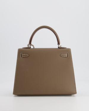 *HOLY GRAIL* Hermès Kelly Sellier 25cm Bag in Etoupe Epsom Leather with Palladium Hardware