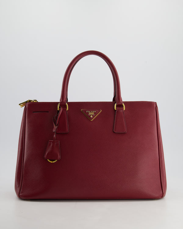 Prada Large Galleria Bag in Burgundy Saffiano Leather