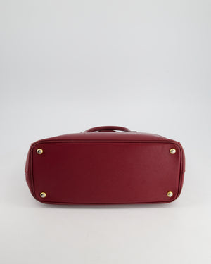 Prada Large Galleria Bag in Burgundy Saffiano Leather