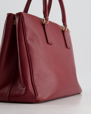 Prada Large Galleria Bag in Burgundy Saffiano Leather