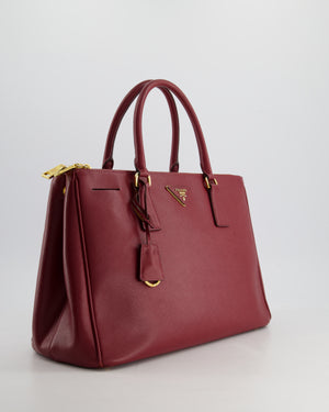 Prada Large Galleria Bag in Burgundy Saffiano Leather