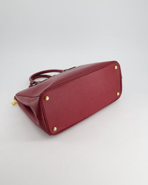 Prada Large Galleria Bag in Burgundy Saffiano Leather