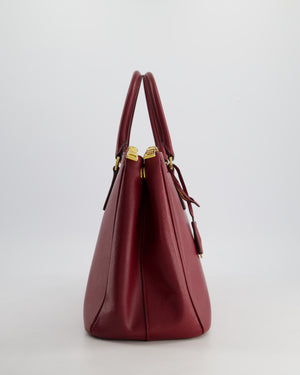 Prada Large Galleria Bag in Burgundy Saffiano Leather