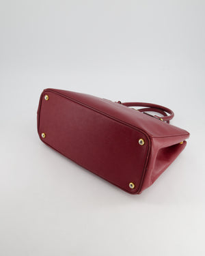 Prada Large Galleria Bag in Burgundy Saffiano Leather