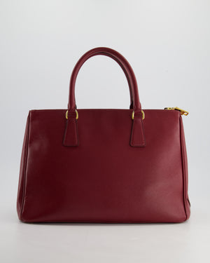 Prada Large Galleria Bag in Burgundy Saffiano Leather