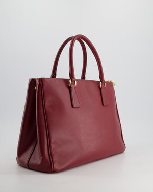 Prada Large Galleria Bag in Burgundy Saffiano Leather