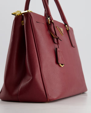 Prada Large Galleria Bag in Burgundy Saffiano Leather