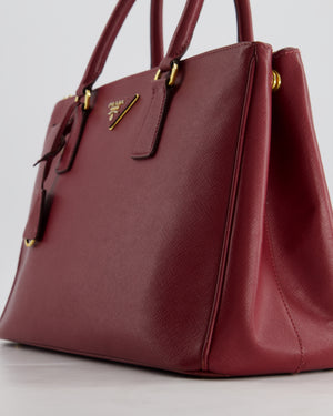 Prada Large Galleria Bag in Burgundy Saffiano Leather