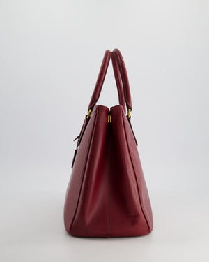 Prada Large Galleria Bag in Burgundy Saffiano Leather