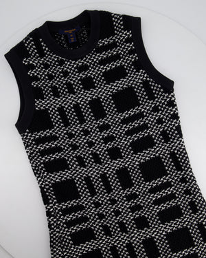 Louis Vuitton Black, White Graphic Knit Mini Dress Size XS (UK 6) RRP £1,720