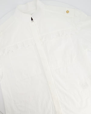 Louis Vuitton White Shirt with Gold Buttons Details Size 34 (UK 6)