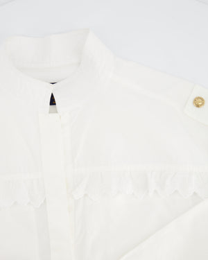 Louis Vuitton White Shirt with Gold Buttons Details Size 34 (UK 6)