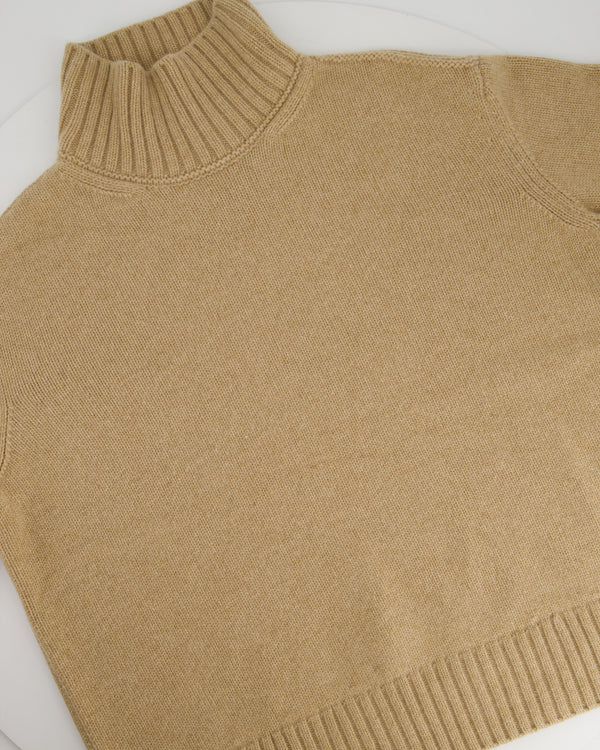 Loro Piana Beige Cashmere Knit High-Neck Jumper Size IT 38 (UK 6)