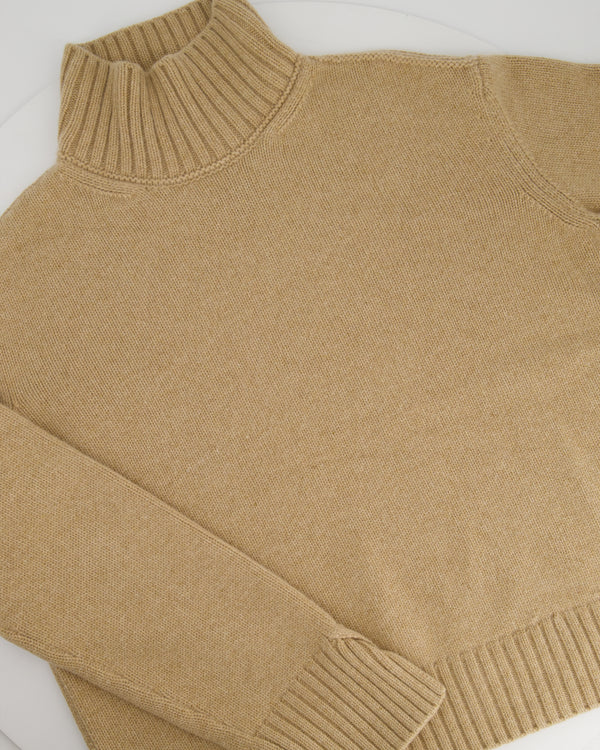 Loro Piana Beige Cashmere Knit High-Neck Jumper Size IT 38 (UK 6)