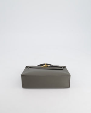 Hermès Kelly Pochette Bag in Gris Meyer Swift Leather with Gold Hardware