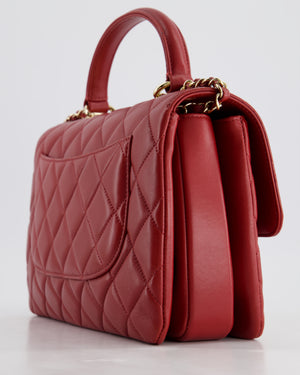 Chanel Burgundy Trendy CC Flap Bag in Quilted Lambskin Leather with Gold Hardware