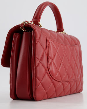 Chanel Burgundy Trendy CC Flap Bag in Quilted Lambskin Leather with Gold Hardware