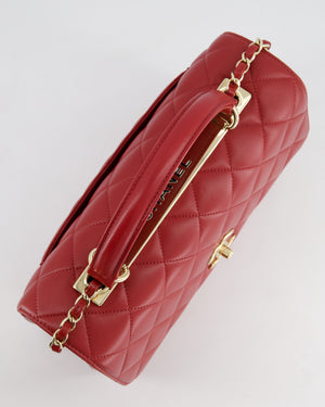 Chanel Burgundy Trendy CC Flap Bag in Quilted Lambskin Leather with Gold Hardware