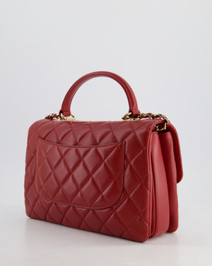 Chanel Burgundy Trendy CC Flap Bag in Quilted Lambskin Leather with Gold Hardware