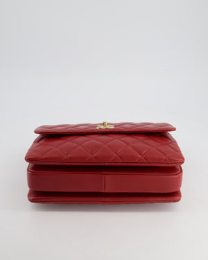 Chanel Burgundy Trendy CC Flap Bag in Quilted Lambskin Leather with Gold Hardware