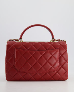 Chanel Burgundy Trendy CC Flap Bag in Quilted Lambskin Leather with Gold Hardware