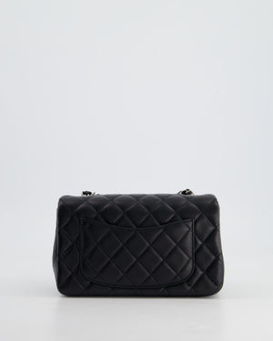 *HOT* Chanel Black Lambskin Single Flap Bag with Silver Hardware