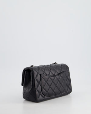 *HOT* Chanel Black Lambskin Single Flap Bag with Silver Hardware