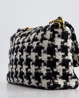 Chanel 19 Black & White Ribbon Houndstooth Tweed Flap Bag