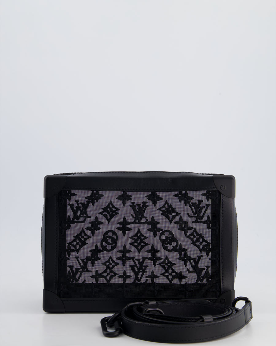 Louis Vuitton Black Mesh Monogram Trunk Bag With Black Hardware