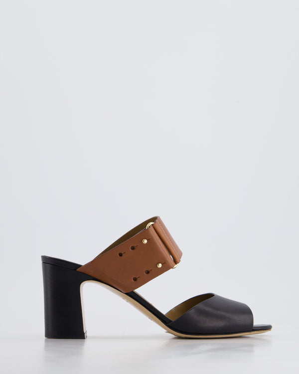 Hermès Black & Gold Heeled Sandals Size EU 40