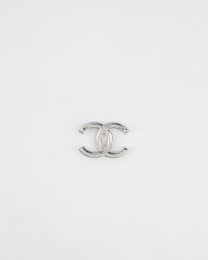 Chanel Silver CC Logo Brooch with Pearl and Crystal Details