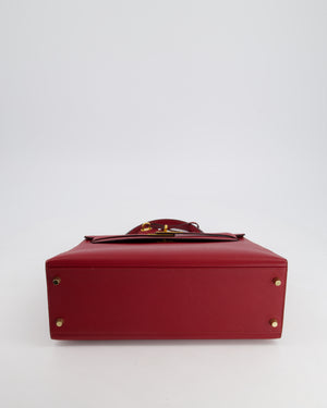 Hermès Kelly 32cm Sellier Bag in Rouge Berlin Epsom Leather With Gold Hardware