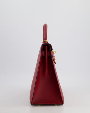 Hermès Kelly 32cm Sellier Bag in Rouge Berlin Epsom Leather With Gold Hardware