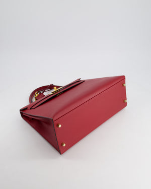 Hermès Kelly 32cm Sellier Bag in Rouge Berlin Epsom Leather With Gold Hardware