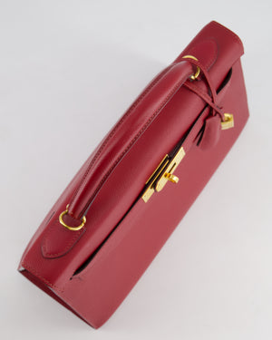 Hermès Kelly 32cm Sellier Bag in Rouge Berlin Epsom Leather With Gold Hardware