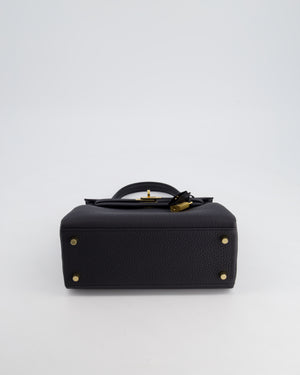 *HOT* Hermès Kelly 25cm Retourne Bag in Noir Togo Leather and Gold Hardware