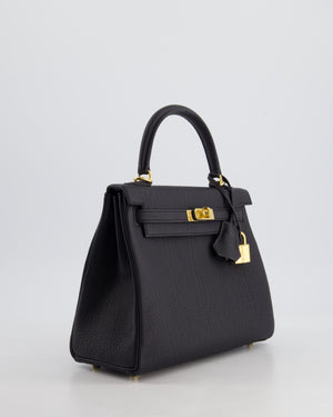 *HOT* Hermès Kelly 25cm Retourne Bag in Noir Togo Leather and Gold Hardware