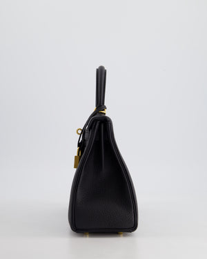 *HOT* Hermès Kelly 25cm Retourne Bag in Noir Togo Leather and Gold Hardware