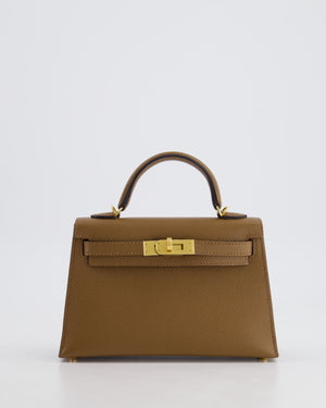 *HOT* Hermès Mini Kelly 20cm Bag in Alezan Epsom Leather with Gold Hardware