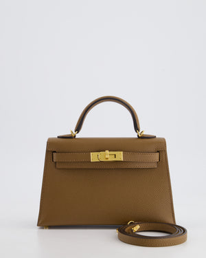 *HOT* Hermès Mini Kelly 20cm Bag in Alezan Epsom Leather with Gold Hardware