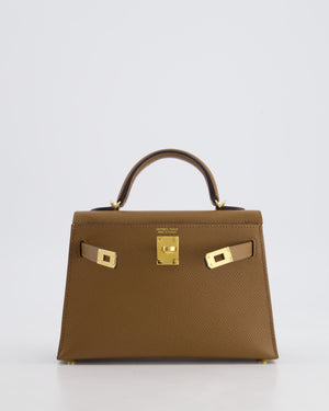 *HOT* Hermès Mini Kelly 20cm Bag in Alezan Epsom Leather with Gold Hardware